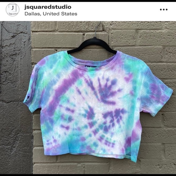 Hand Made Tie Dye Cropped T Shirt - Picture 3 of 4